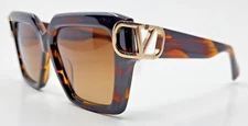 Valentino VLS107B-55 Uno Brown Swirl/Dark Brown Gradient Lenses Sunglasses NIB