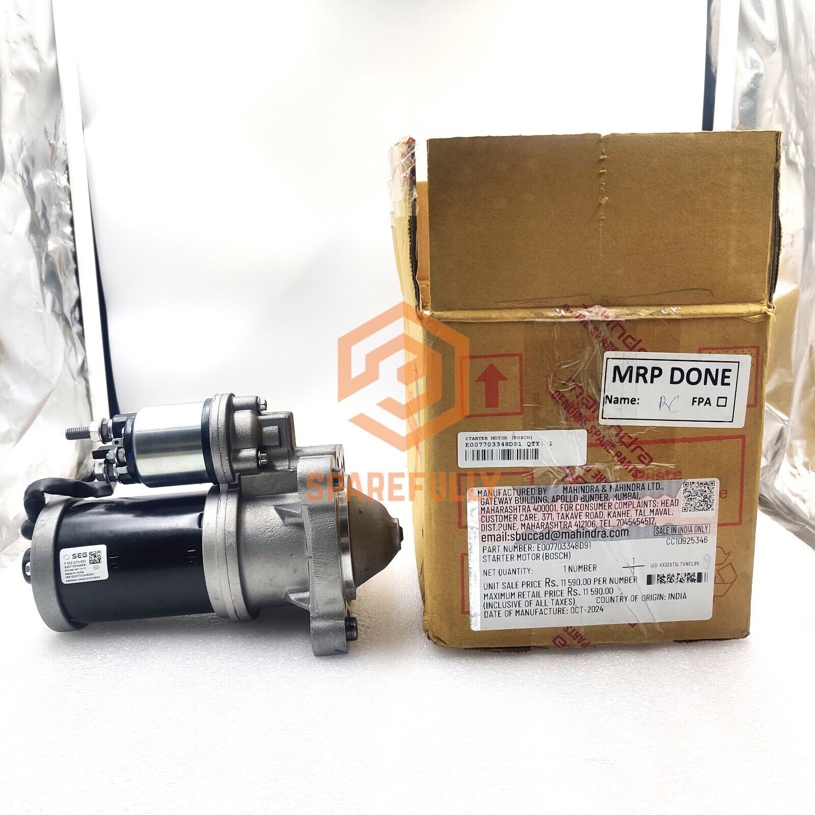 MAHINDRA Bosch Genuine Starter Motor E007703348D91 F002G70633