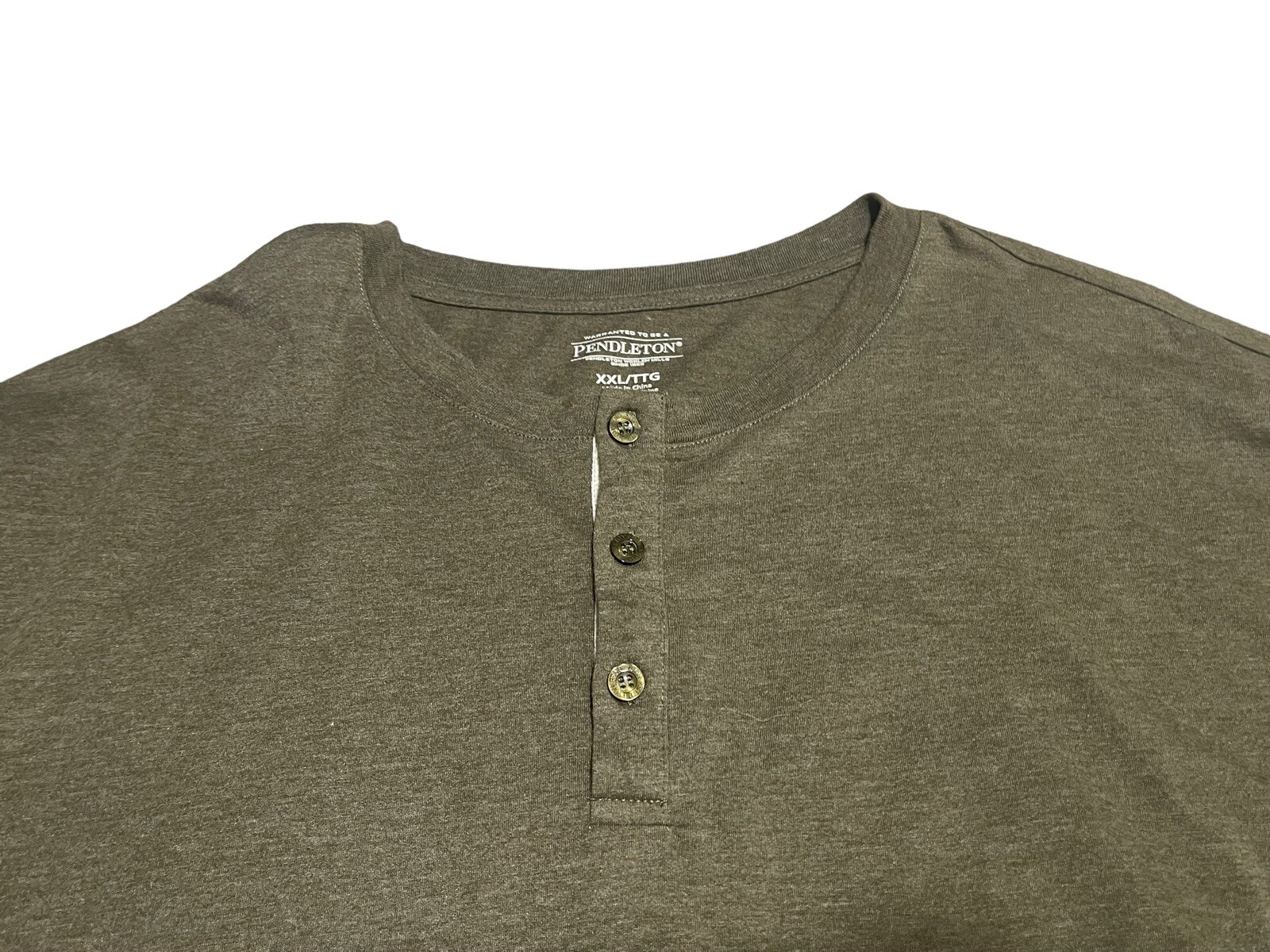 Pendleton Olive Green Pullover Button Long Sleeve… - image 2