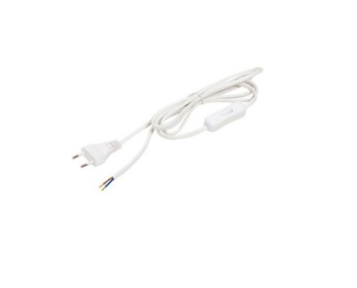 Cavo di collegamento 80-120 cm con interruttore e spina bianco