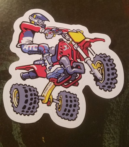 HONDA ATC 250R 5" X 5" VINYL DECAL TECATE TRI Z 200X 350X COOL NEW NOS - Picture 1 of 2