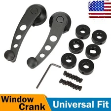 Universal Aluminum Car Chrome Billet Manual Door Window Winder Crank Handle Set