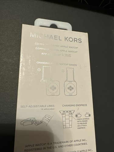 New MICHAEL KORS Stainless Steel Black Mesh Watch Band Apple 38/40/41/42/44/45mm - Picture 6 of 6