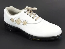 Footjoy Comfort Womens  White Tan Leather Softsikes Golf Shoes Sz 7 M  7792
