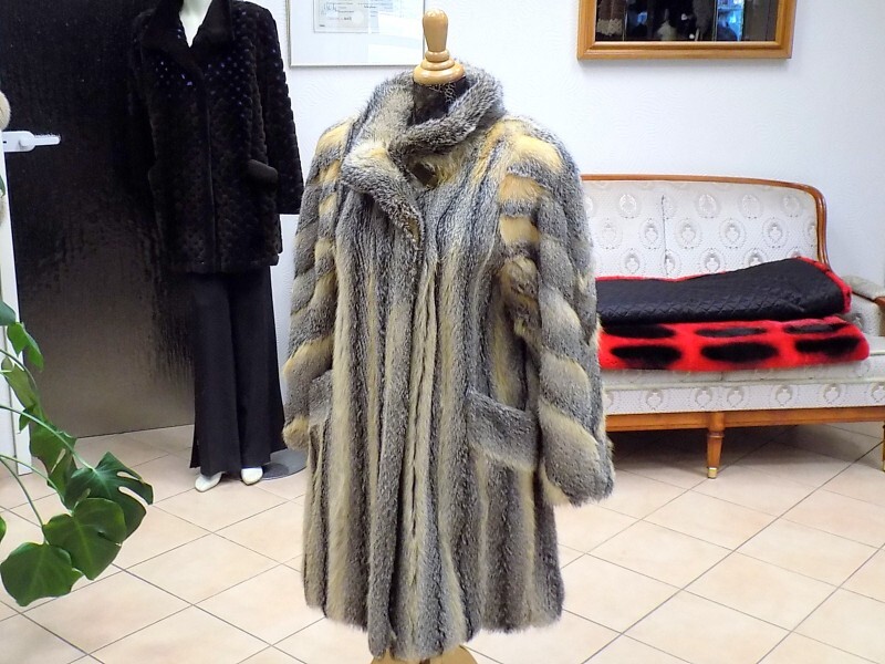 Echte Grisfuchs Pelz Winter Jacke Braun von Kürschnermeister Wolfram Nies  029