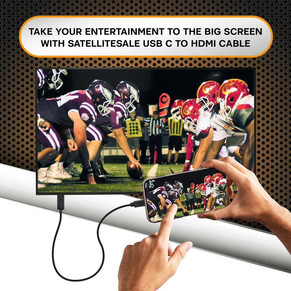 SatelliteSale USB Type C to HDMI Cable Adapter 4K/30Hz Black Cord - Image 3 of 4