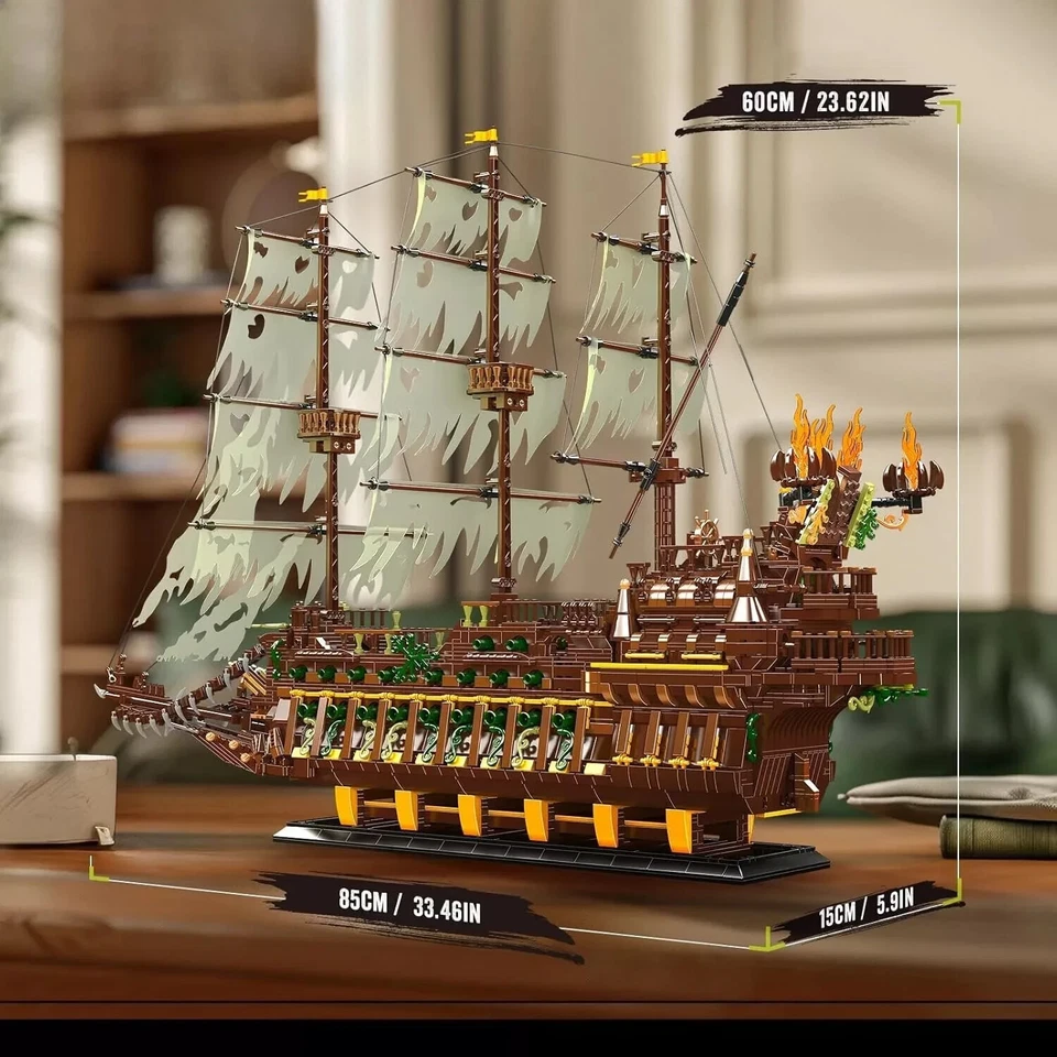 Mould King 13197 Flying Dutchman Ship Caribbean Pirate Building Block Toy Decor - Image 3 of 4