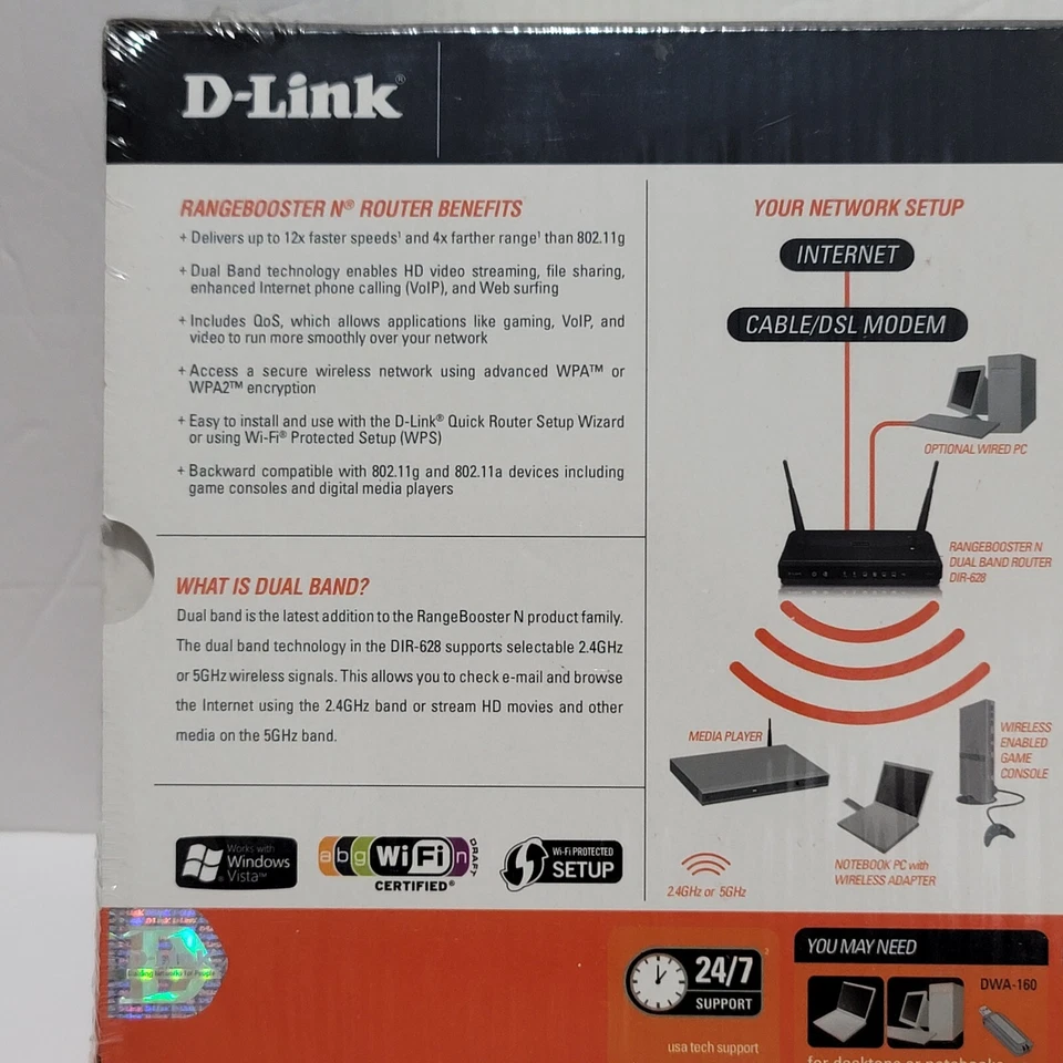 D-Link RangeBooster N DIR-628 54 Mbps Wireless N Router Computers Game Systems - Image 3 of 4