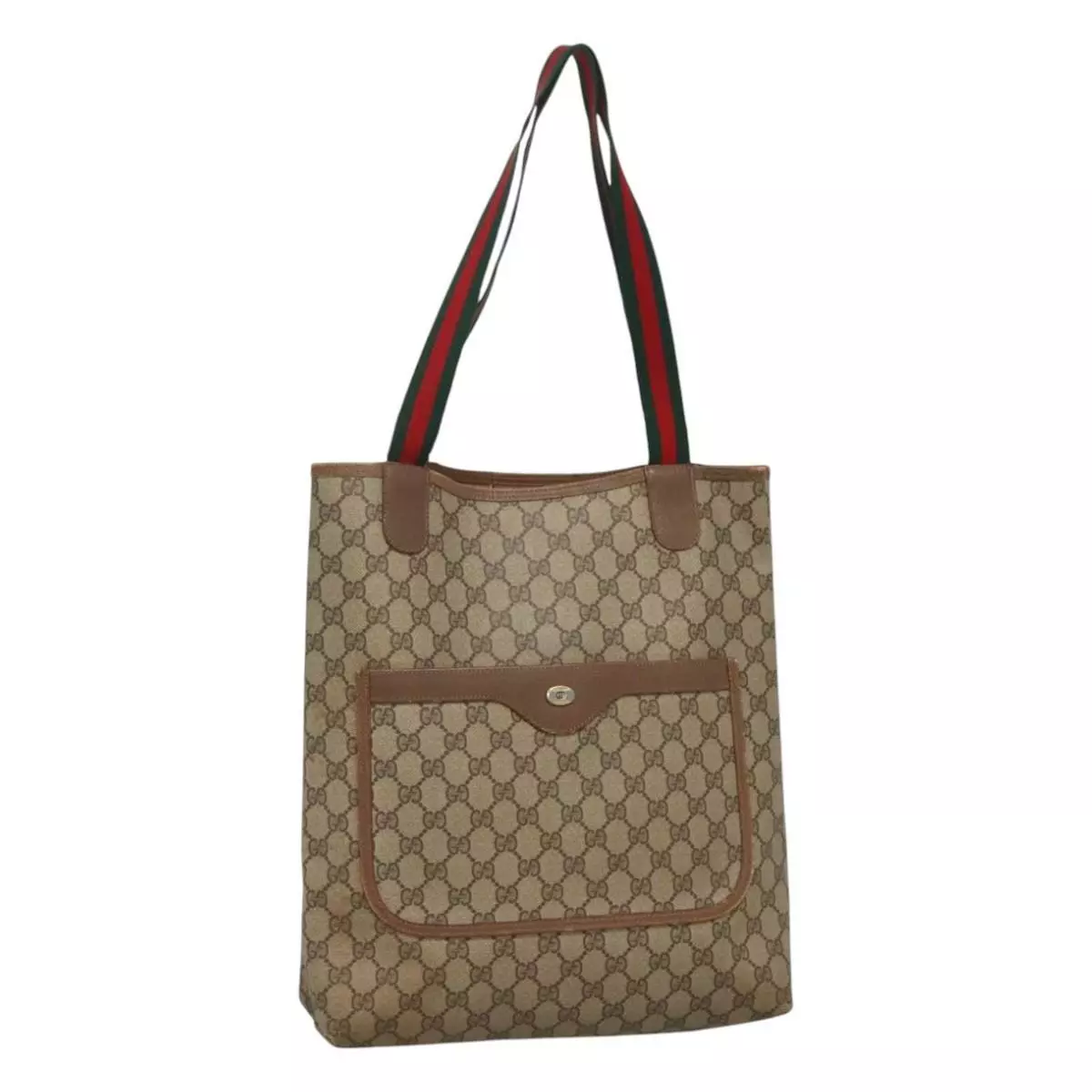 Sac fourre tout GUCCI GG Supreme Web Sherry Line PVC beige rouge 39 02 003 authentique BA405