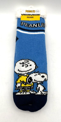 Peanuts Hüttensocken Haussocken mit ABS 39/42 blau warme Damen Plüsch Neu