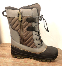 All In Motion-Girls Shay Gray Faux Fur Waterproof Winter Boots size 5