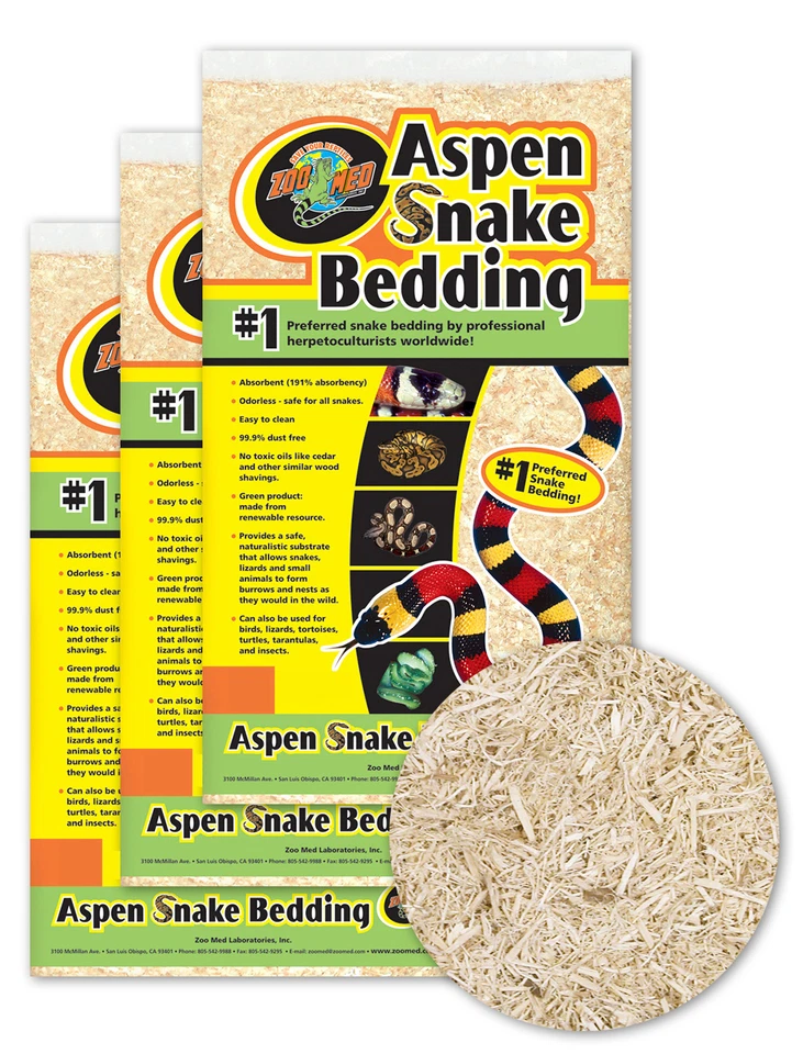 ZOOMED 3 x 26,4 L, Zoo Med Aspen Snake Bedding, Bodengrund,Schlangen Einstreu /SB-24
