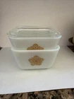 Vintage Pyrex golden butterfly Refrigerator Dish W Lid Extra Bottom