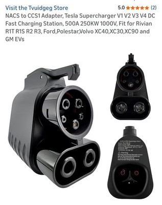 Tvuidgeg NACS to CCS1 Adapter, Tesla Supercharger V1 V2 V3 V4 DC Fast Charging