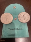 (2) Tiffany & Co $25 Twenty Five Dollars Tiffany Money .925 Sterling Silver +Bag