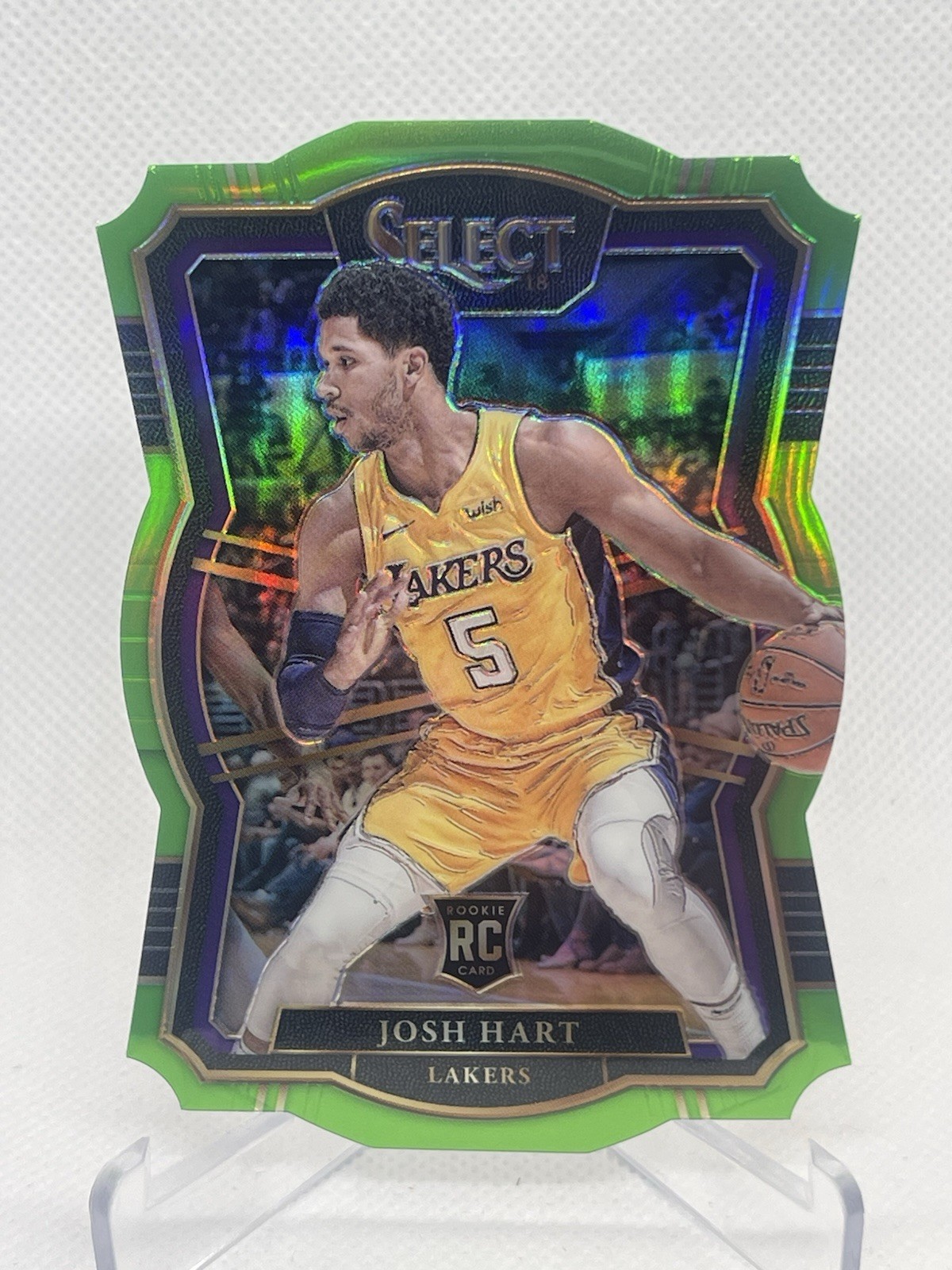 2017-18 Panini Select Josh Hart Premier Level Neon Green Die-Cut Prizm 20/65 RC