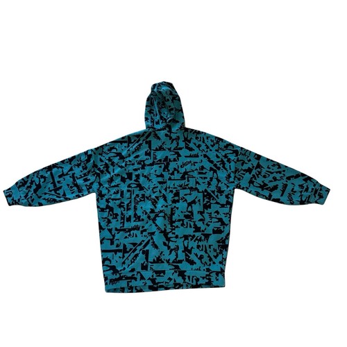 Yitty Fabletics Lizzo Major Label Oversized Hoodie Teal Black Dancing Lady NWOT - Picture 7 of 14