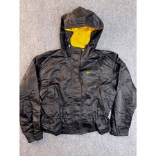 Nike Vintage Y2K Windbreaker Jacket Small Black Yellow Nylon Hooded Full Zip Men