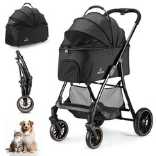 Pet Stroller for Small/Medium Dogs  Cats up to 55 lbs, Upgraded 4 Wheels Dog...