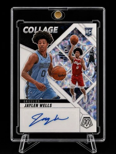 Jaylen Wells Auto /25 RC 2024-25 Panini Mosaic Collage White Prizm