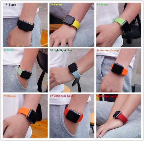 Uhrenarmband 38 mm 42 mm 40 mm 44 mm 41 mm 45 mm weiches Silikonband Ersatzarmband S - Bild 3 von 9