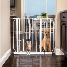 Carlson Pet Products Metal Dog Gate with Walk-Through and Additional Small Door