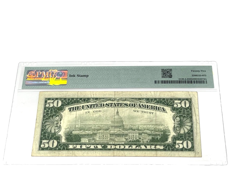 1981 $50 Fifty Dollars, FEDERAL RESERVE NOTE San Francisco 'PMG 25 VF (129) - Image 2 of 2