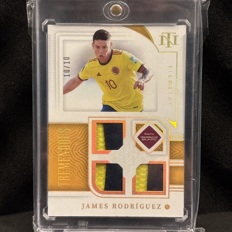 2022 National Treasures James Rodriguez 10/10 game worn jersey match quad patch