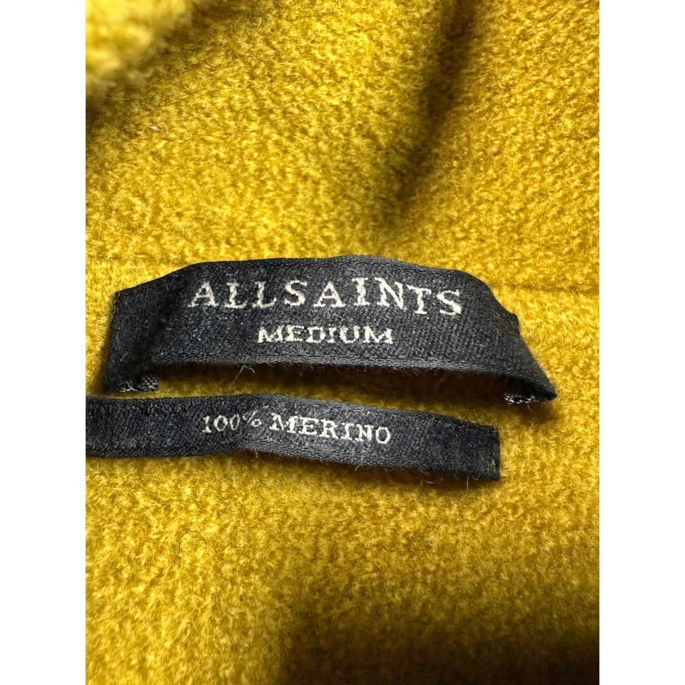 Suéter AllSaints Orsa Lana Merino Cuello Simulado Amarillo Mostaza Para Mujer Mediano Foto 3 de 4