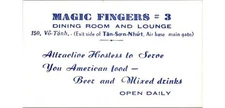 Magic Fingers #3 Vietnam War Era Tan Son Nhut Air Base 1960s Card - Saigon