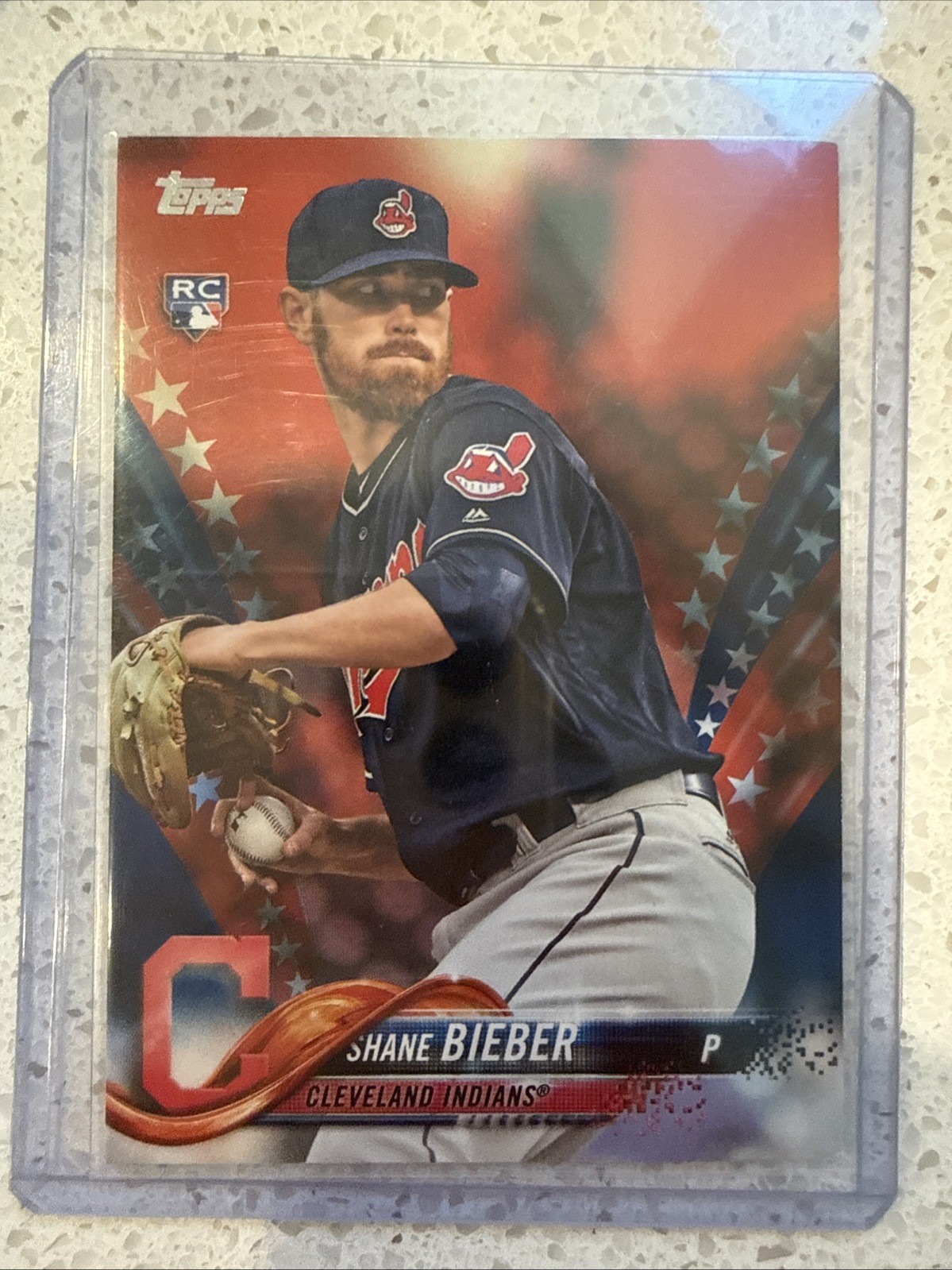 2018 Topps Update Series - Shane Bieber #US198 Independence Day /76 (RC)