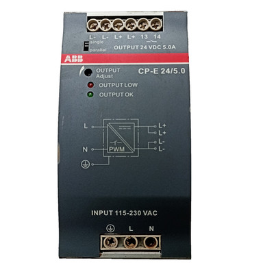 ABB CP-E 24/5.0 IN:115-230 VAC 47-63HZ Power Supply Out: 24VDC, 5A