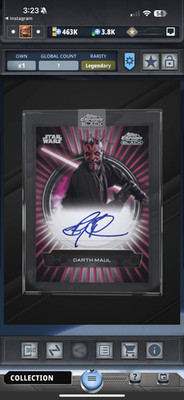 Star Wars Card Trader Legendary Chrome Black 2024 - Magenta 10cc - Darth Maul