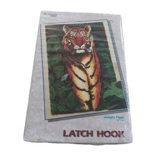 Tiger Latch Hook Kit VTG Wonder Art Creative Crafts Jungle 34 x50 4493
