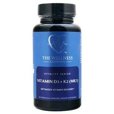 The Wellness Company Vitality Series Vitamin D3 + K2 (MK7)  30 vcaps