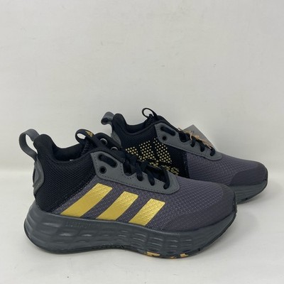 Adidas Ownthegame 2.0 Kids Gray/Gold Basketball Shoes 12K GZ3381