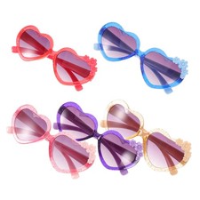 5 PCS Children's Trendy Sunglasses Decorative Kids Little Girl Heart Dress up
