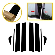 6PCS Black Car Door Window Pillar Post Cover Trim For 2018-2021 Toyota Camry PC