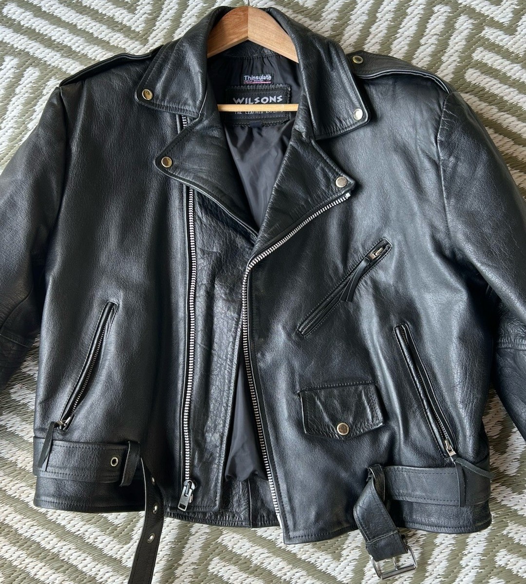 Vintage 90s Wilsons Leather Thinsulate Jacket Men's X-Large Biker