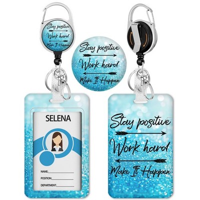 Heavy Duty Badge Holder, Name Tag Protector, Retractable Keychain, Nurse