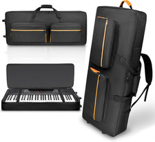 88-Key Keyboard Case with Wheels, 10Mm Thick Padded Gig Bag