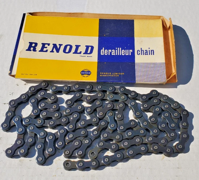 NOS Renold Bicycle Derailleur Chain 5 10 spd Vtg Blue Schwinn Raleigh Dunel 112L - Image 4 of 4