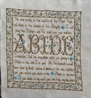 finished completed cross stitch unframed Bible verses ABIDE