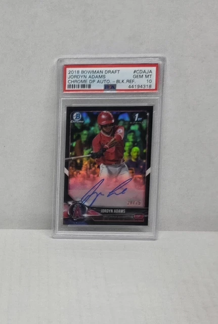 Jordan Adams 2018 Bowman Chrome Draft Black Refractor ~ Auto #'d /75 ~ PSA 10