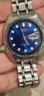 Seiko Men's Vintage Silver Tone w/ Blue Dial Day/Date Automatic Watch 6106-8237!