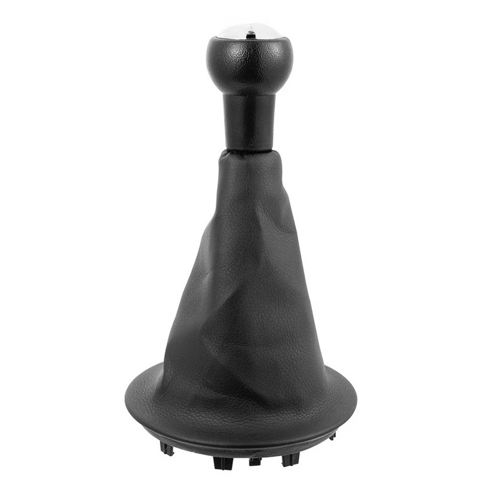 Manual Transmission Gear Shift Knob with Dust Boot Cover Set Black Finish - Image 2 of 4
