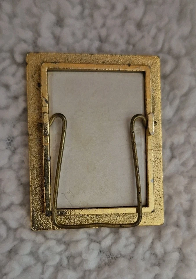 "Marco de fotos en miniatura para casa de muñecas dorado verde esmeralda 1x1,5 ajuste marco de 1,5 X2""" Foto 3 de 4