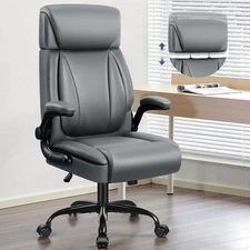 Leather Office Chair, Big and Tall Office Executive Breathable PU Computer Ch...