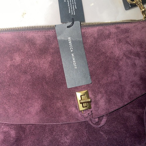 Rebecca MinkoffDarren Top Zip Suede Convertible Shoulder Bag - Picture 13 of 16