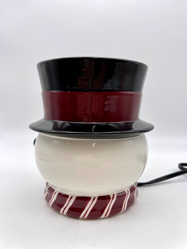 Yankee Candle Ceramic Snowman Wax Warmer Model SPW-27 Snowflake Top Hat 7" - Picture 2 of 6